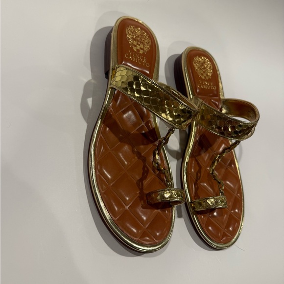 Vince Camuto Gold and Tan Sandals - Picture 3 of 10